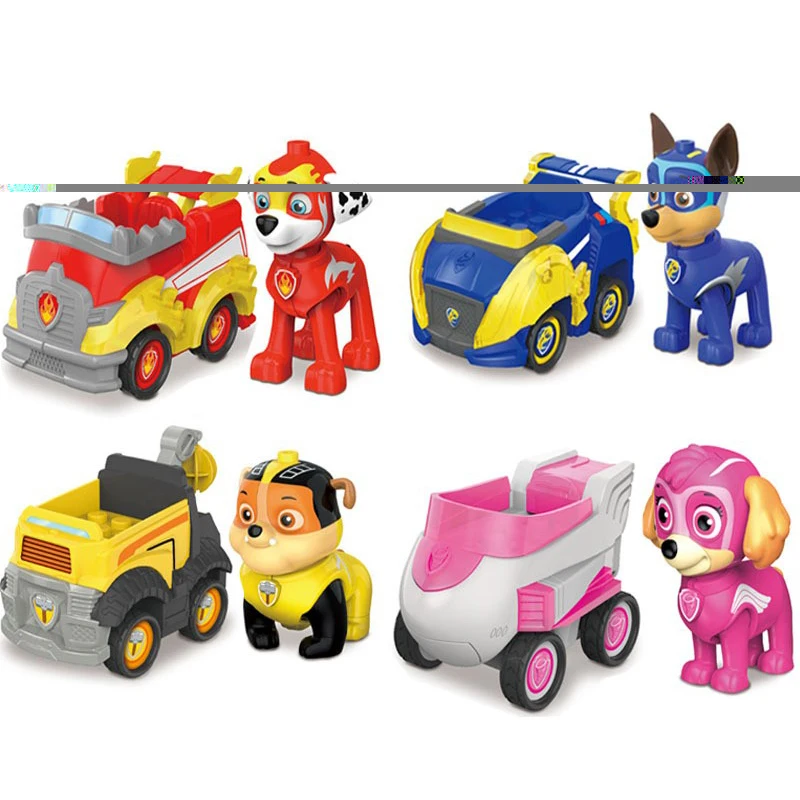 PAW Patrol Toy Car Set with Marshall Skye Chase Rubble Ryder Collectible Figures Rescue Vehicles Kids Birthday Christmas Gift view 2