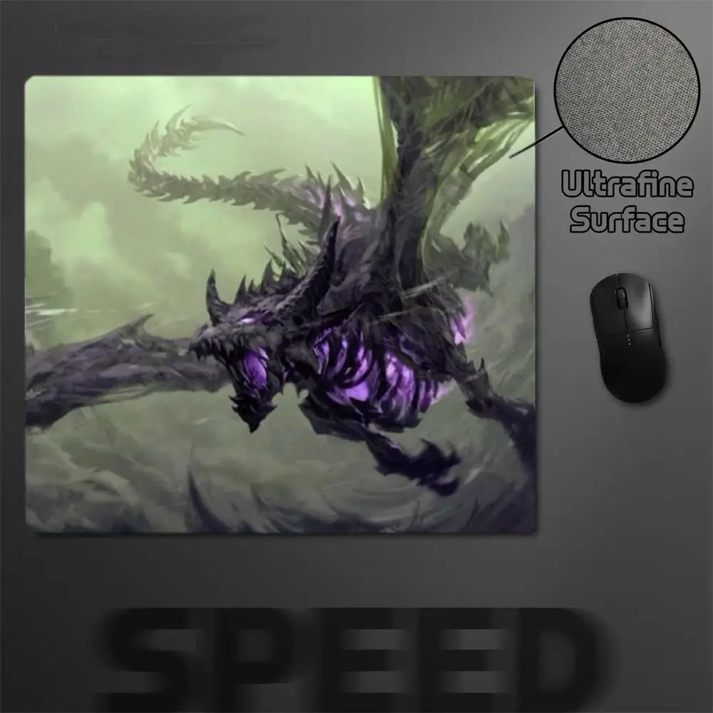 Undead Skeleton Dragon Purple Glow Gaming Mouse Pad Gothic Fantasy Evil Dragon Desktop Mouse Mat Rubber Base for PC Laptop Gamer