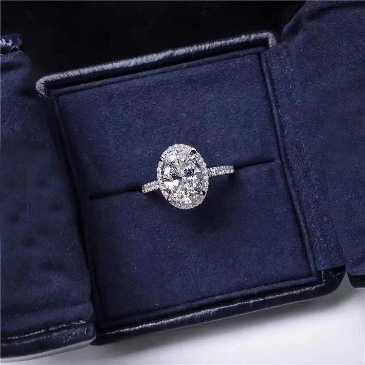 Eight hearts eight arrows proposal pigeon egg ring high carbon diamond ring 1.5 carat super large  Giving a gift to friend