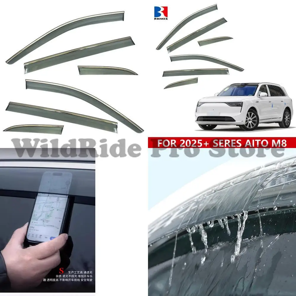 1 set sun visor windshield windscreen cover sunshade sun visor door rain guard for SERES aio M8 2025 plus side vent cover vents