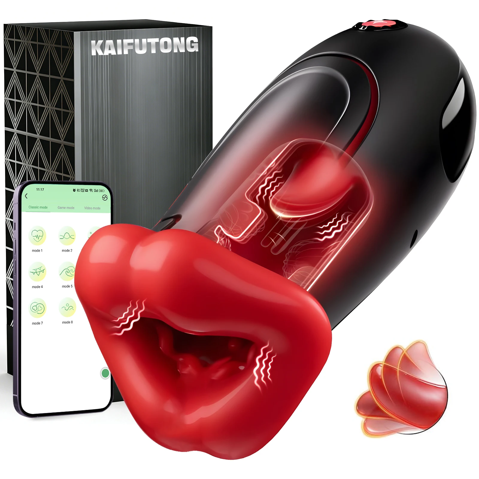 APP Control Squeezable Electric Male Masturbator Cup Deep Throat Mouth Blowjob Vibrator 360° Wrapped Pocket Puss Sex Toy for Men