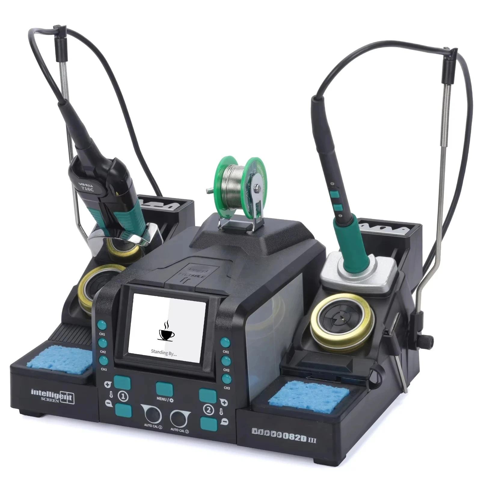 982D-III Precision Soldering Iron Station With Tweezers For Microscope Soldering Electronics, Quick Heat, Temp. Calibration