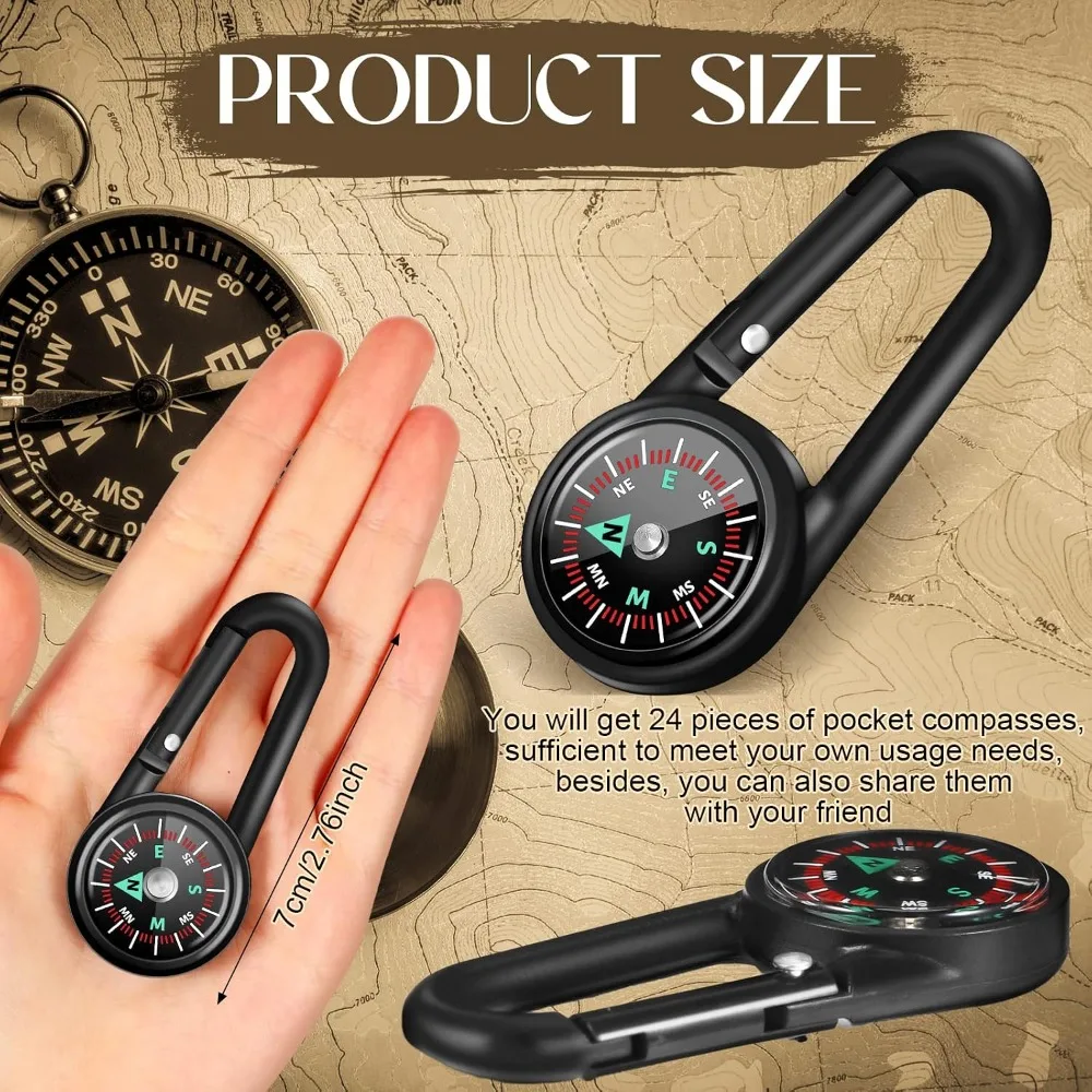 6-50 Pcs Mini Magnetic Compass Keychain for Hiking Camping Outdoor Wedding Birthday Favors Nautical Travel Party Favors view 2