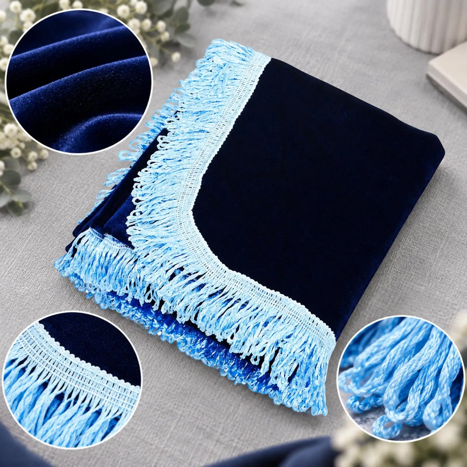 Gold Velvet Piano Cover Half Drape Dust Protector for 88 Key Digital Keyboard with Decorative Edge for Studio Use Lightweight
