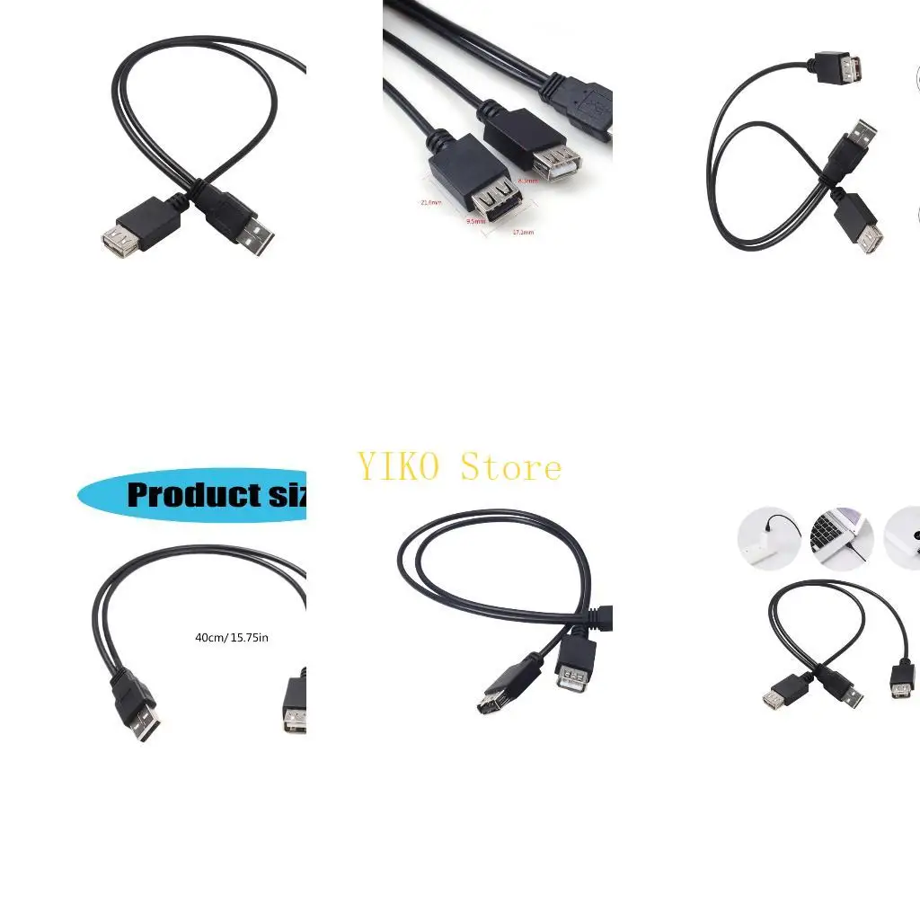 

K32C 40 см USB-разветвитель-концентратор кабель двойной порт адаптер гибкий кабель для офиса дома
