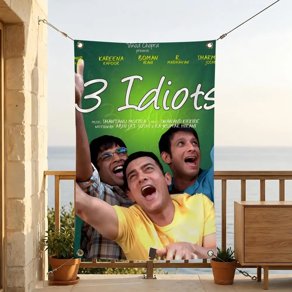Moive 3 Idiots Flags Vertical For Bedroom Dorm Wall Garden Yard Porch Patio Home Party Decor