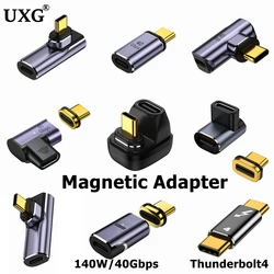 Thunderbolt4 Elbow USB4 40Gbps Magnetic Adapter USB C To Type C 100W Fast Charging Magnet Converter 8K 60Hz USB Type C Adapter