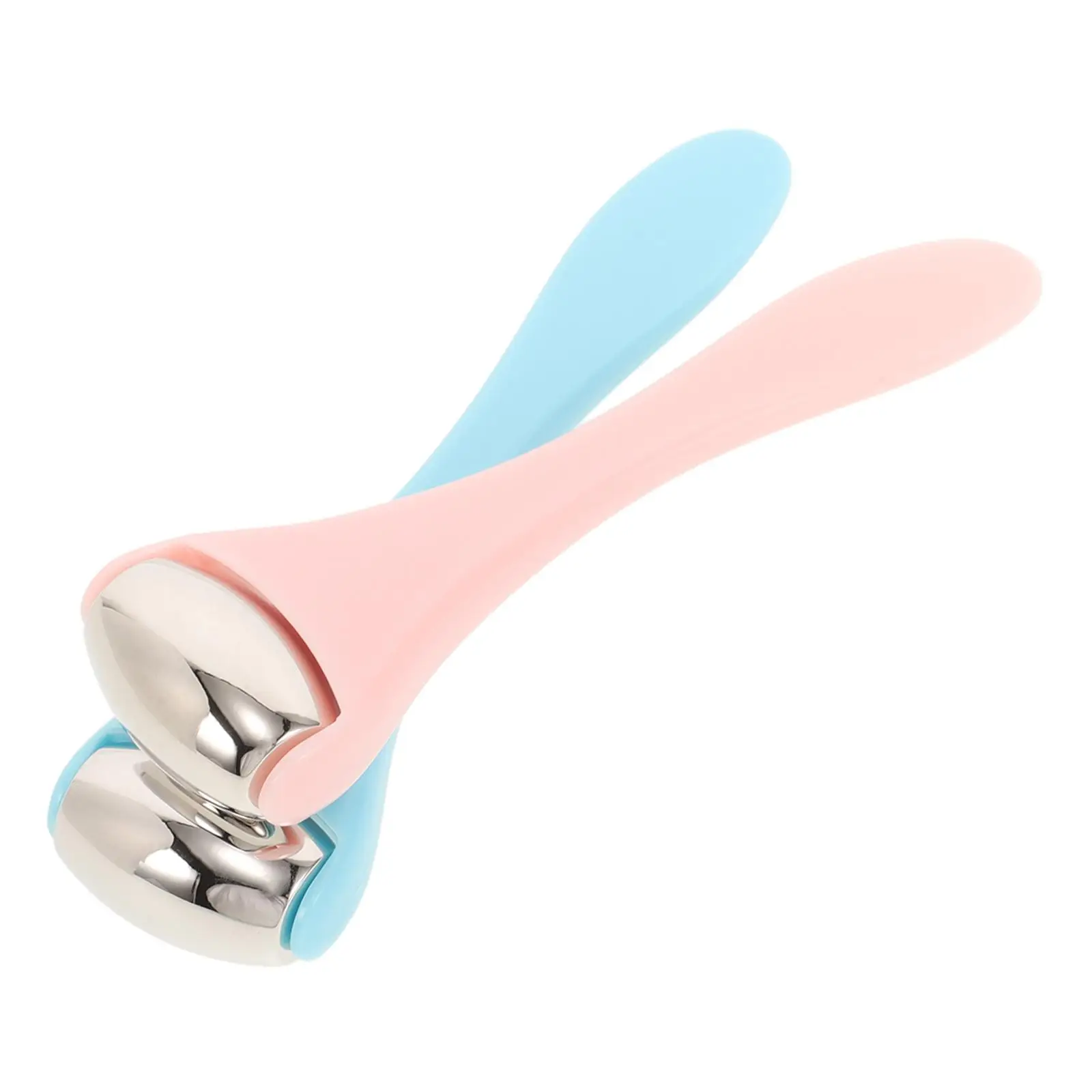 

2 Pcs Eye Cream Massager Dark Circles Remover Zinc Alloy Plastic Roller Face Tool Set Skincare Instruments