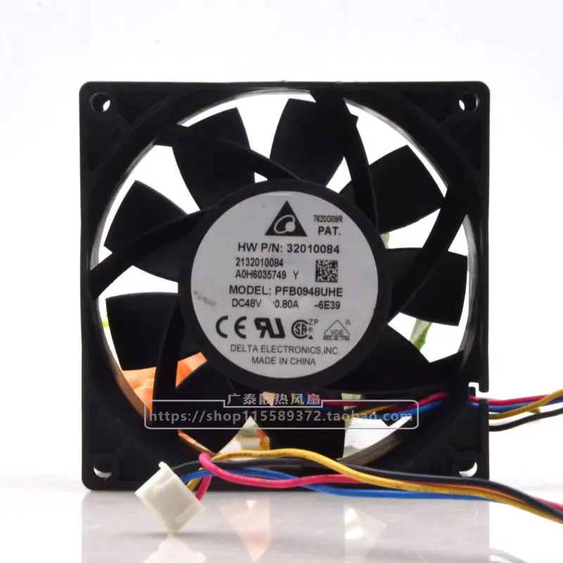 

Original PFB0948UHE 92 * 92 * 38MM 9CM 48V 0.8A 4-wire PWM high air volume frequency converter server Cooling fan