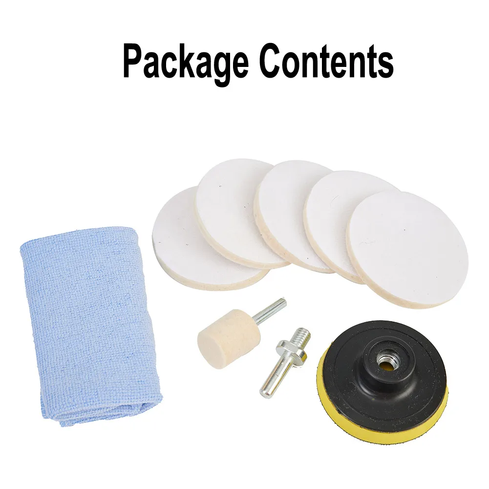 /8PC /Glass /Polishing Kit With Wool Felt Wheels And Backing Pad For Car Scratch Repair On Stainless Steel Furniture Marble Tool