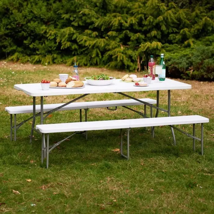 Resin Furniture for Indoor or Outdoor Use, Single, Fold in Half 6 Foot Bench Furniture Bench, Perfect for Entertaining