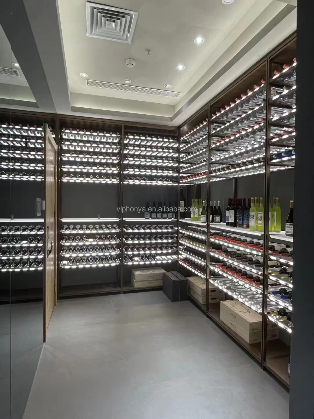 ชั้นวางไวน์สแตนเลสระดับพรีเมียมพร้อมดีไซน์ทันสมัยและความจุขนาดใหญ่