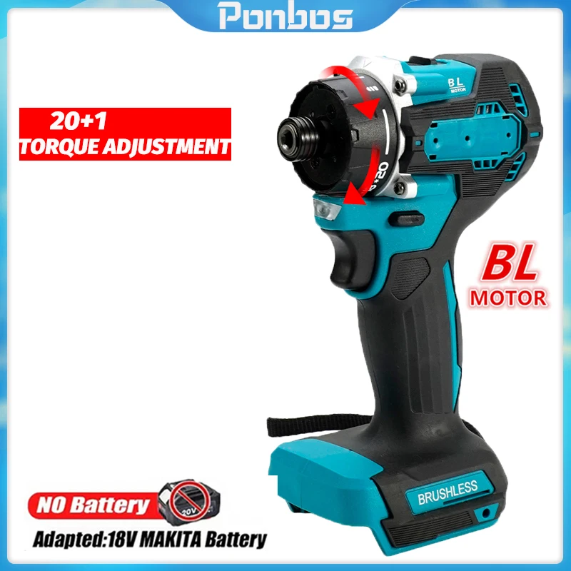 Ponbos 20+1 Torque 280N.m Cordless Electric Driver Drill 1/4