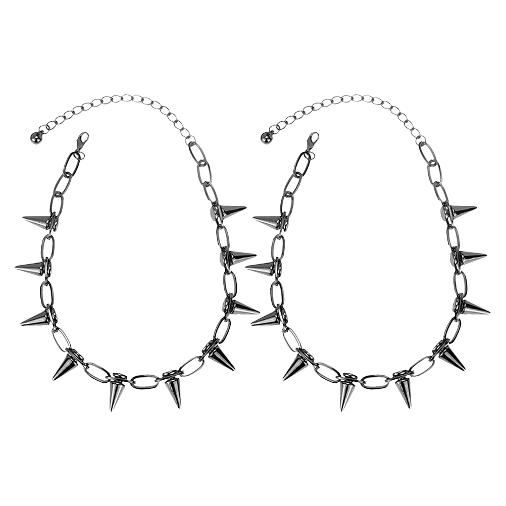 

2 Pcs Punk Necklace Vintage Chain Choker Necklaces for Women Men Jewelry Unisex Accessories Fashionable