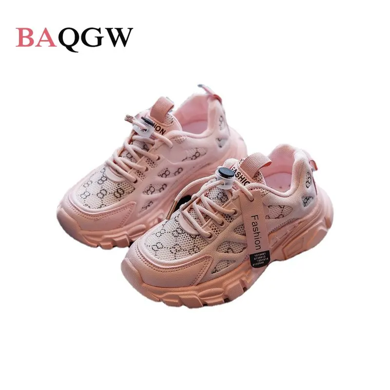 

Letter Patchwork Spring Summer Breathable Children Casual Shoes for Girls Baby Flat Soft Bottom Running Sneakers Boys Kids Tenis