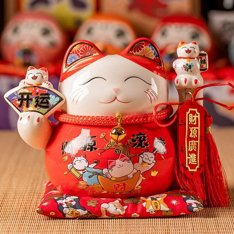 

Ceramic Lucky Cat Ornament Entrance Lucky Cat Piggy Bank Household Japanese Company Annual Meeting Souvenir Wholesale