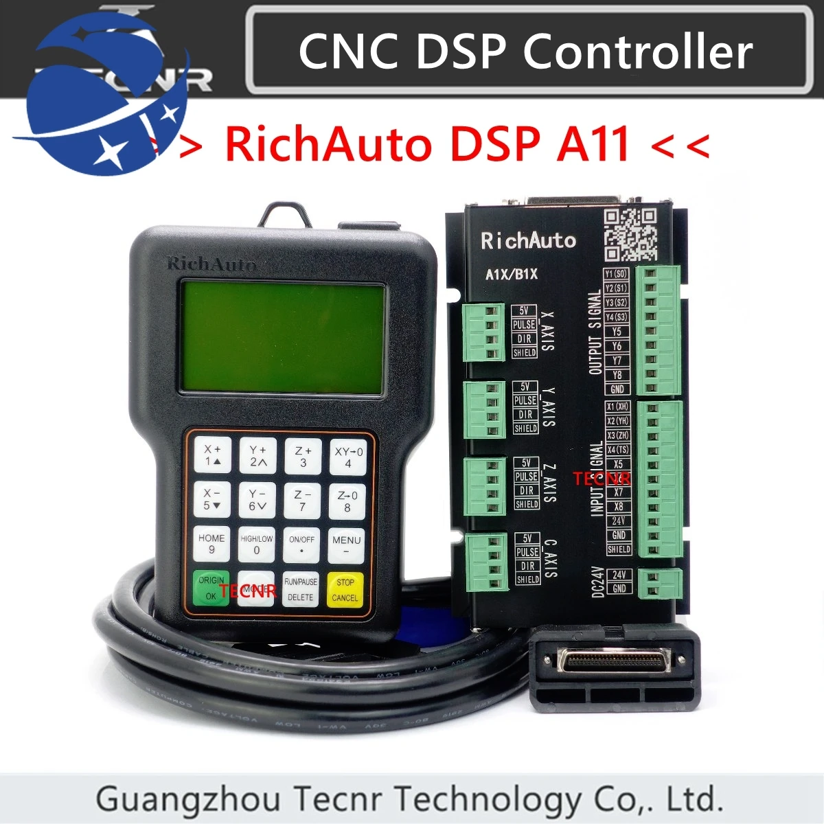 

RichAuto DSP A11 CNC controller A11S A11E A11C 3 Axis Motion Controller Remote For Engraving Cutting English Version TECNR