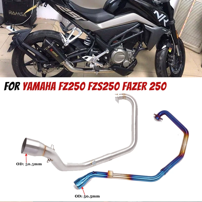 

For Yamaha FZ250 FZS250 Fazer 250 Motorcycle Exhaust Front Link Pipe Escape Moto Connect 51mm Muffler Scooter Line Tube