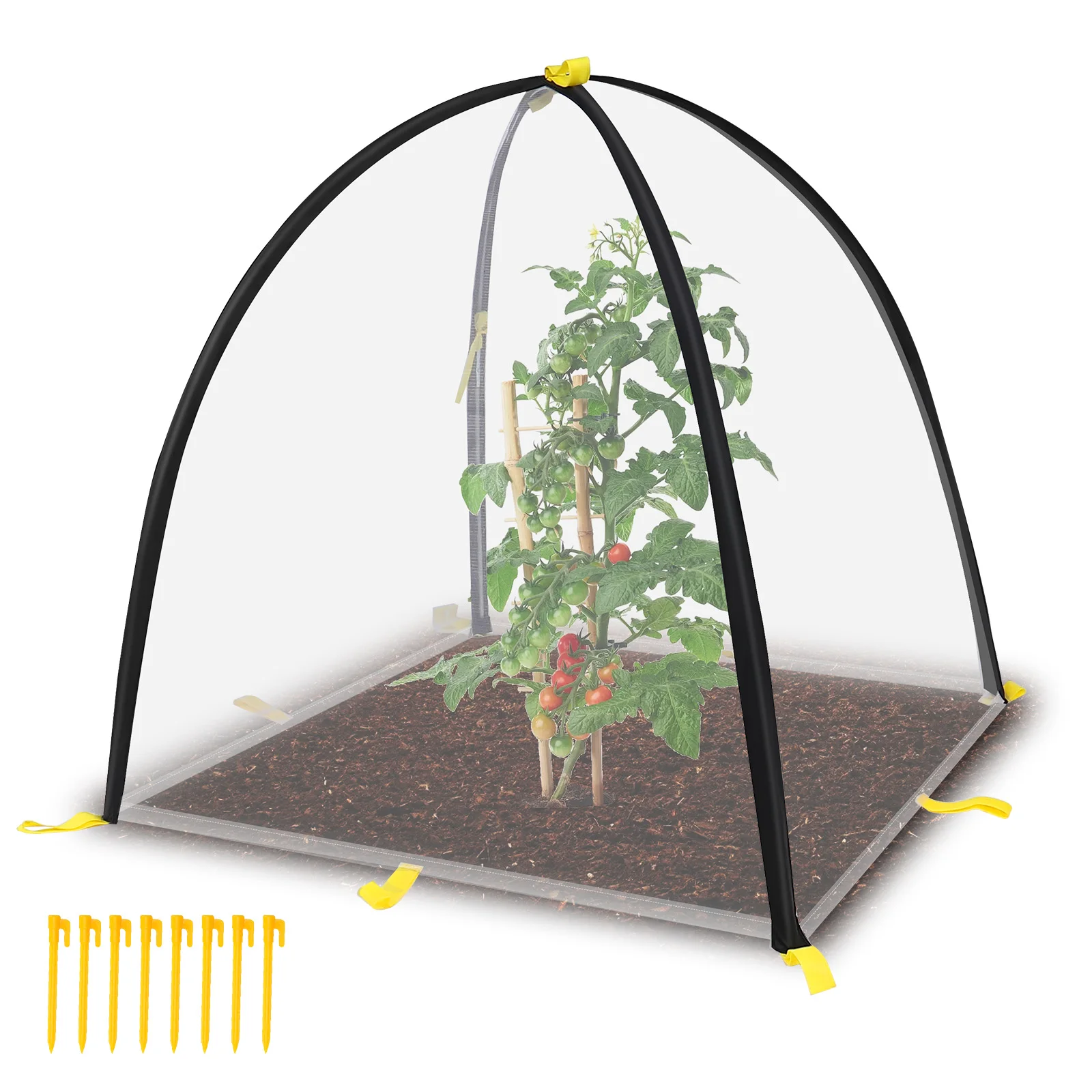 Premium Fiber Insect Netting with Steel Support Poles - An Effective Plant Protection Shield, a Breathable and Durable Pest Barr