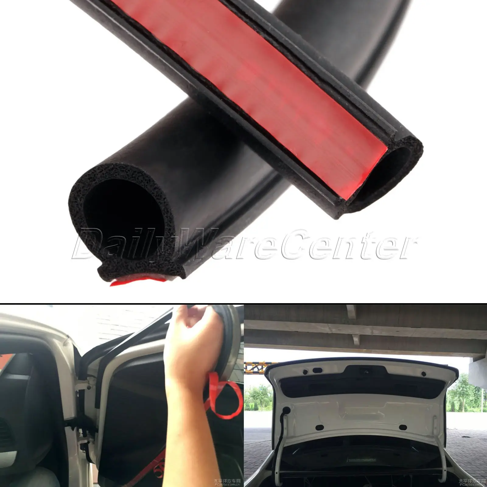 

8 Meters Big D Shape Car Door Window Sealing Strip EPDM Rubber Noise Insulation Anti-Dust Soundproof Seal Strip For Engine Trunk