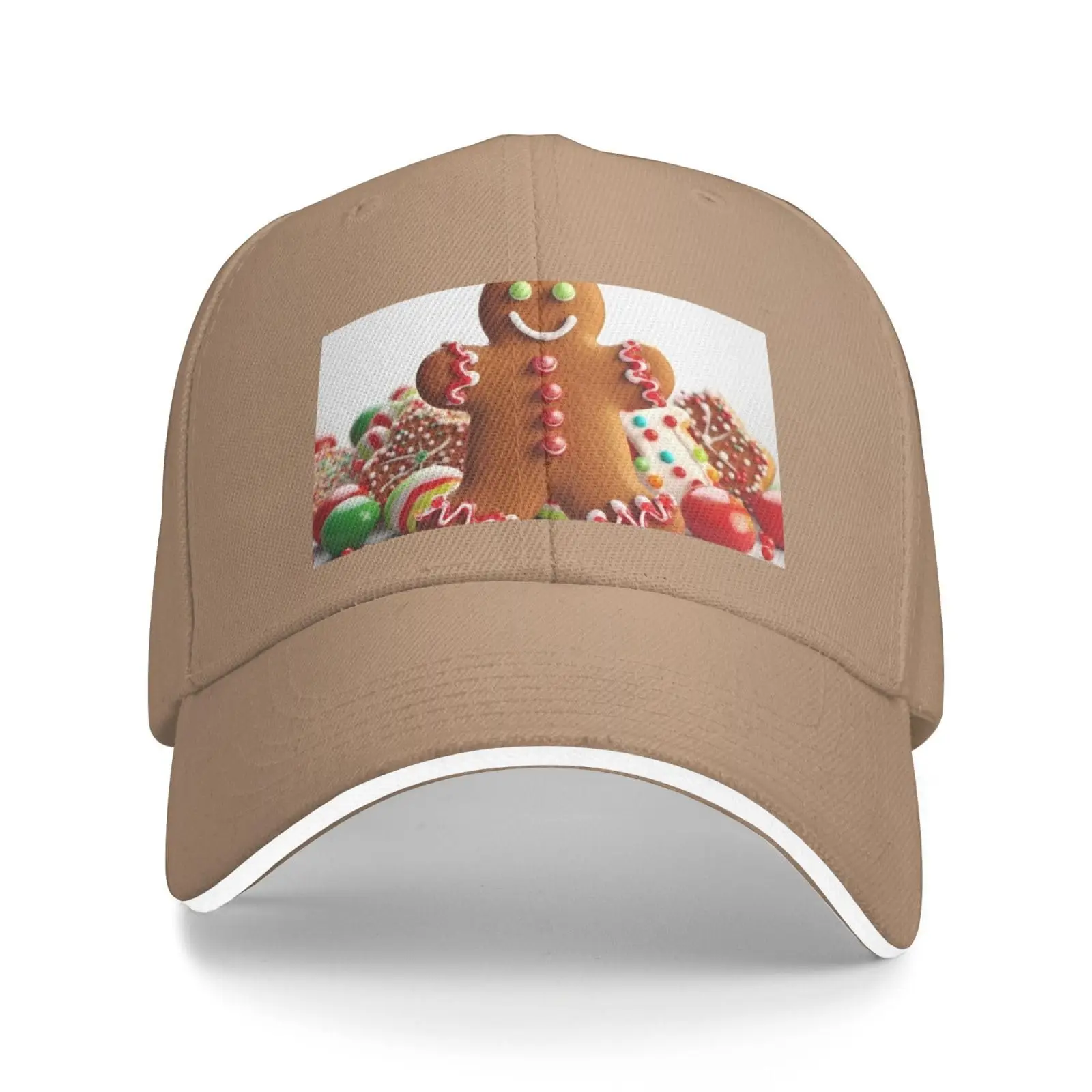 Men and Women Baseball Hat Gingerbread Man Candy Printing Adjustable Washable Golf Daddy Cap Original Trucker Low Profile Hats