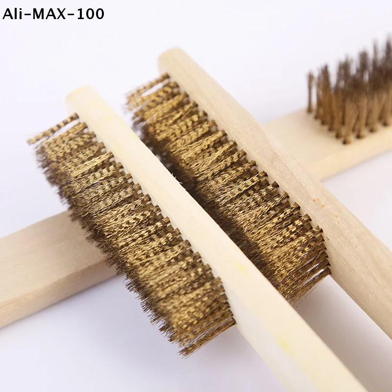 【MA3】3/12pcs Heavy-Duty Copper Wire Brush Set-Effective Brush With Sturdy Handle For Paint Scrubbing Removing Unfinish Metal Etc