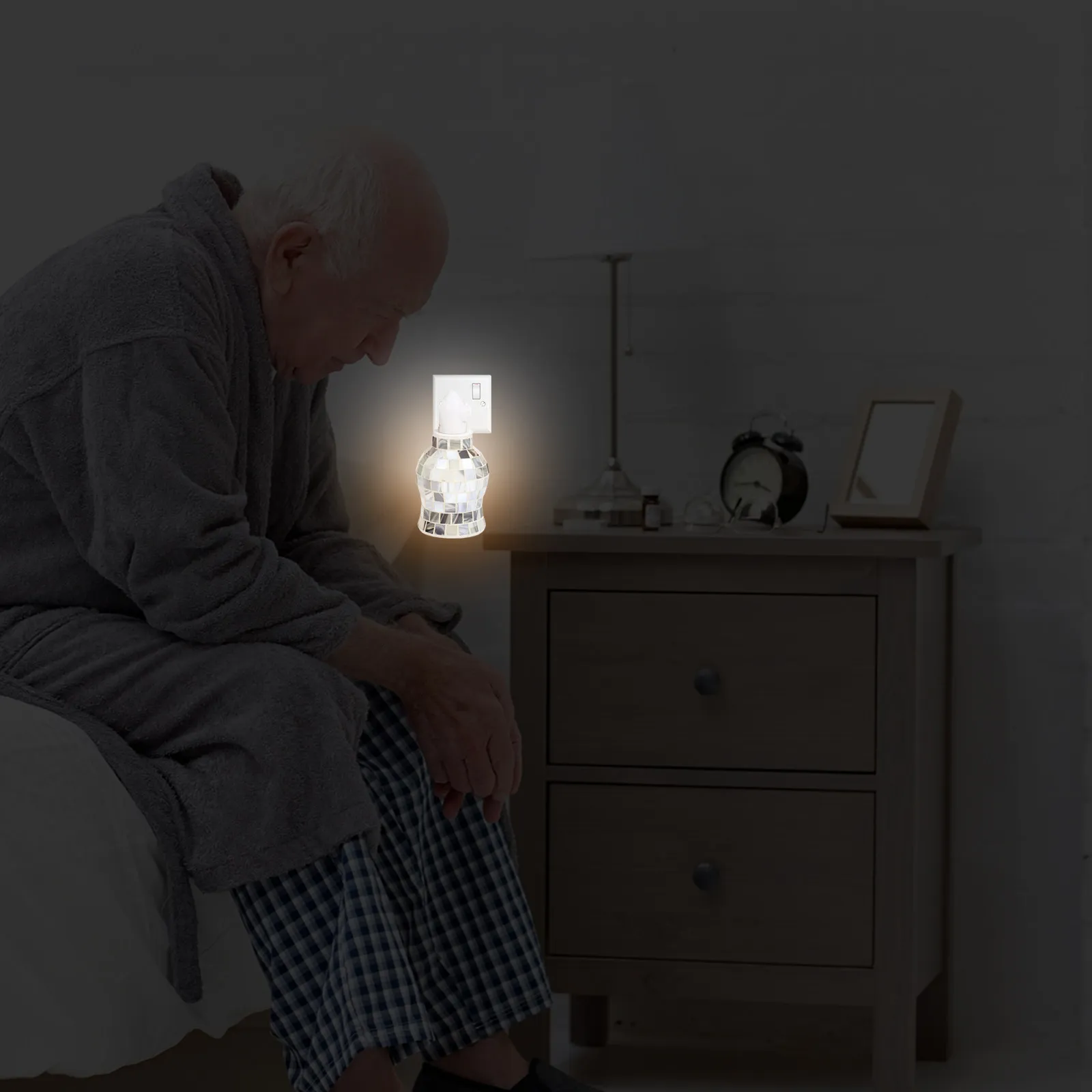 1-個ガラス電気ウォーマーランプ無煙フレグランスウォーマーアロマセラピーナイトライト寝室スパヨガテーブルギフト米国へ