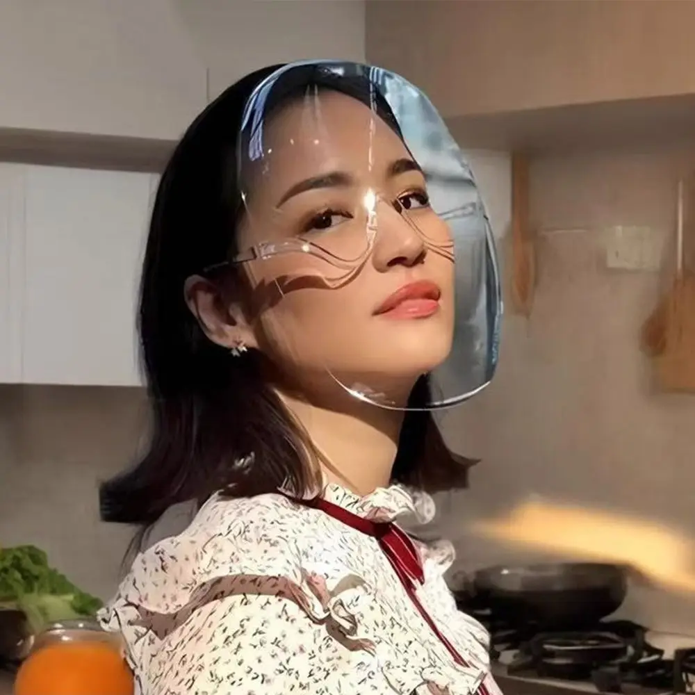 

2pcs Transparent Full Face Protective Mask Splash Proof Fog Proof Face Shield Glasses Breathable Dust Proof See Through Goggles