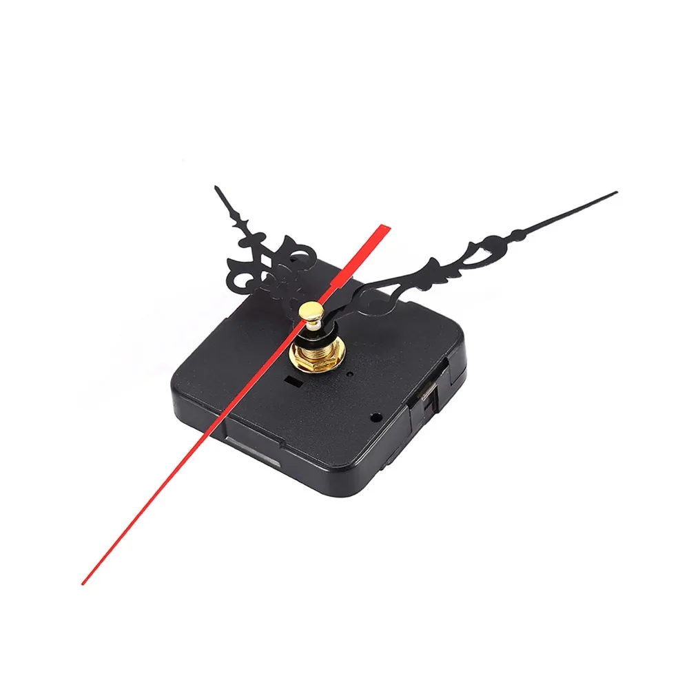 Black Color Quartz Clock Movement 2.2x2.2x0.63in Battery Powered Clock Repair Kit Mute Mechanism Shaft length 13mm
