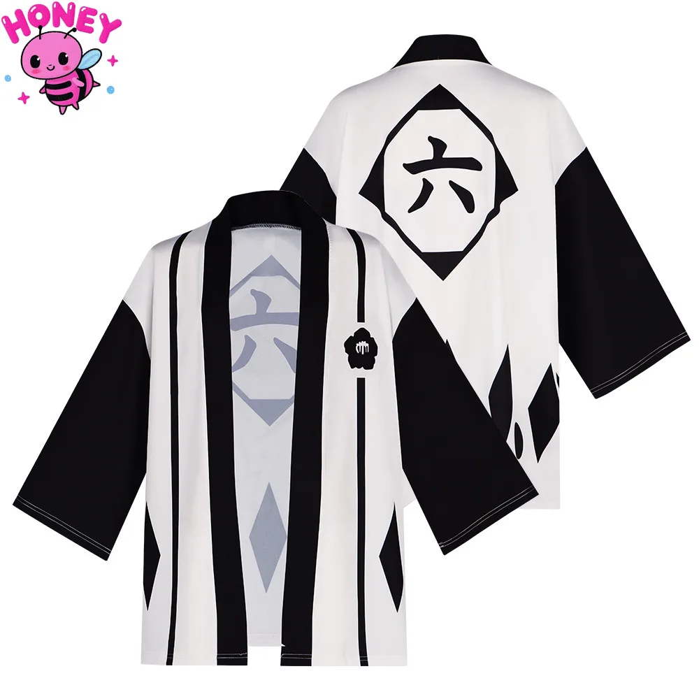 

Anime Bleach Japanese Kimono Haori Yukata Cosplay Women/Men Fashion Summer Short Sleeve Kimono Shirts Streetwear Tops Cloak