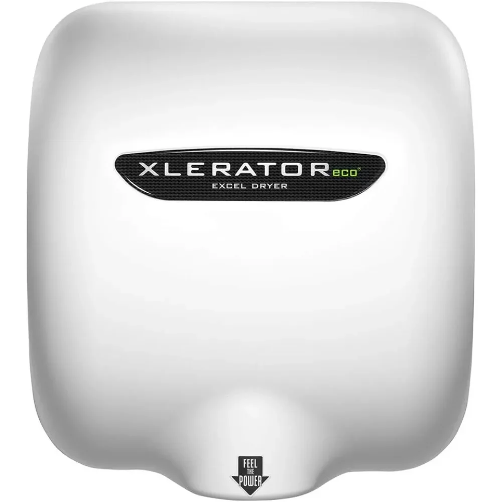 Hand Dryer, No Heat, White Thermoset Resin (BMC) Cover, Automatic Sensor, Surface Mounted, LEED Credits, GreenSpec Listed,