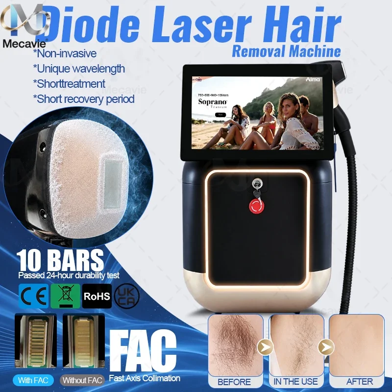2026 Upgraded 5 Waves Soprano 2nd Gen Diode Laser Hair Removal Machine 755 808 830 940 1064nm Ice Cooling Painless Epilation