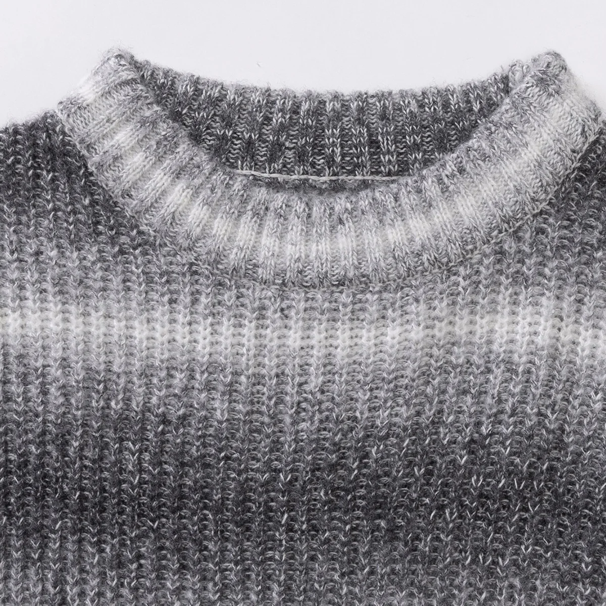 Men's new thick warm pullover knit sweater, striped crew neck sweater, simple daily casual style