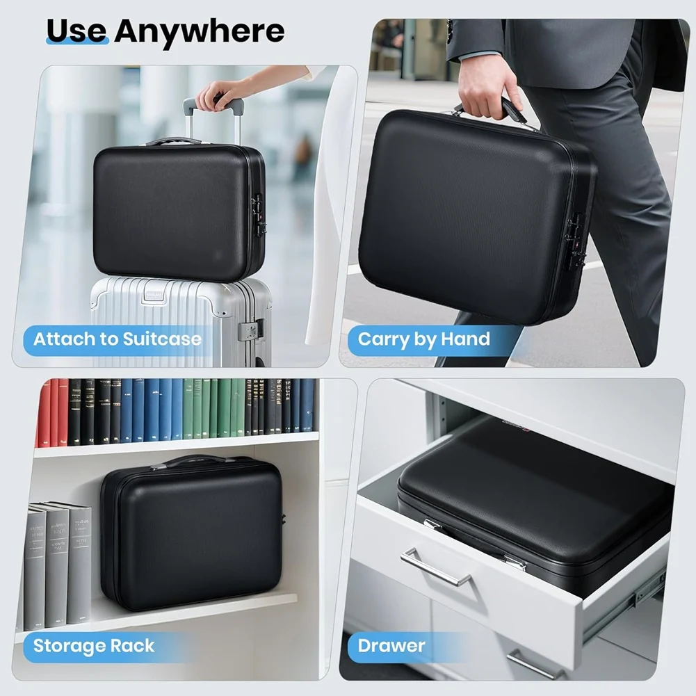 

TA-вогнестойкая коробка для документов с двойной молнией, жесткая водонепроницаемая огнестойкая сумка с замком и папкой для файлов, для документов домашнего офиса