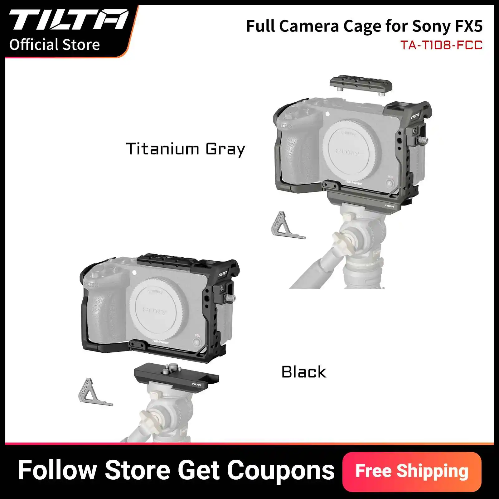 Image of AUF LAGER TILTA Für Sony FX5 Vollständiger Kamerakäfig Für Sony FX5 Cage Pro Kit mit ARCA Schnellwechselplatte HDMI-Kabelklemme TA-T108