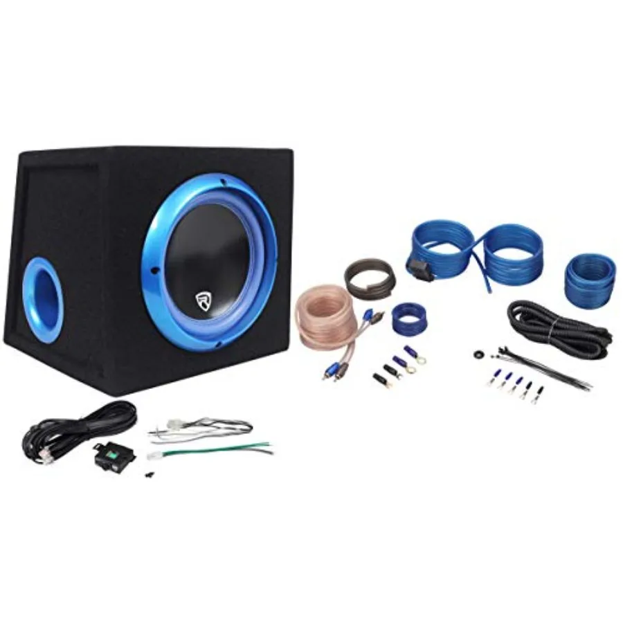 

RVB8.1A Bundle: 8 300W Peak/200W RMS Powered Car Subwoofer Enclosure with Remote, RWK10 10-Gauge Amp Kit w/ATC Fuse Holder 100