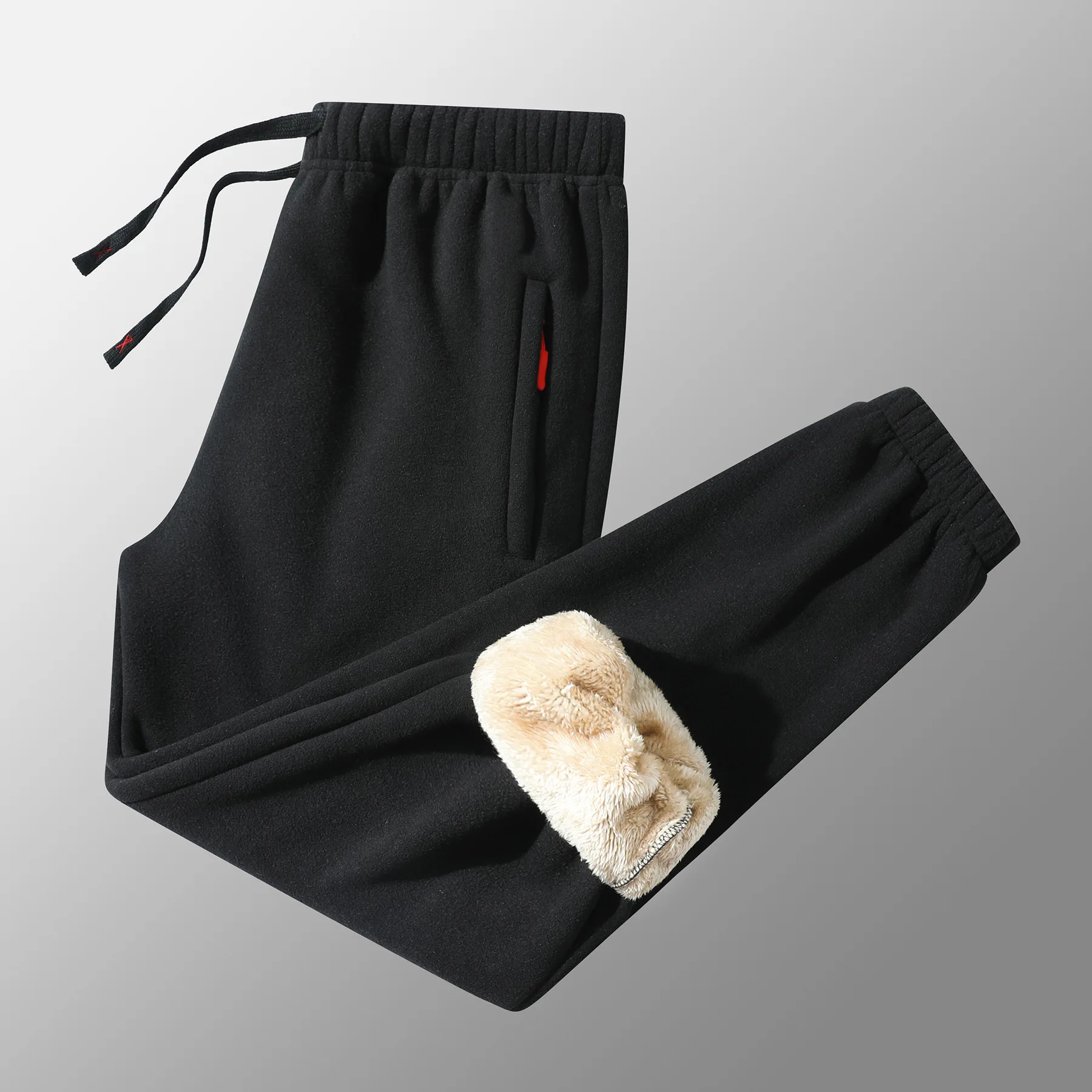 2024 Pantaloni invernali in pile da uomo in lana d'agnello caldo spesso pantaloni sportivi termici casual pantaloni maschili moda maschile pantaloni oversize