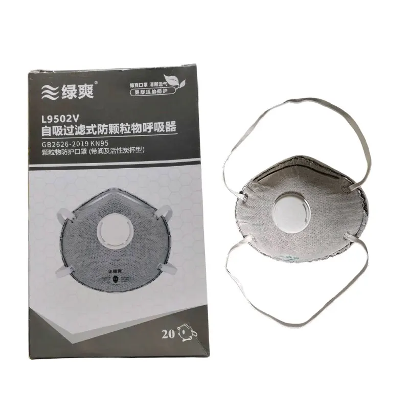 20pcs/40pcs/60pcs Head-worn Activated Carbon with Valve Dustproof Cup-shaped Respirator Mask for Industrial Welding and Grinding