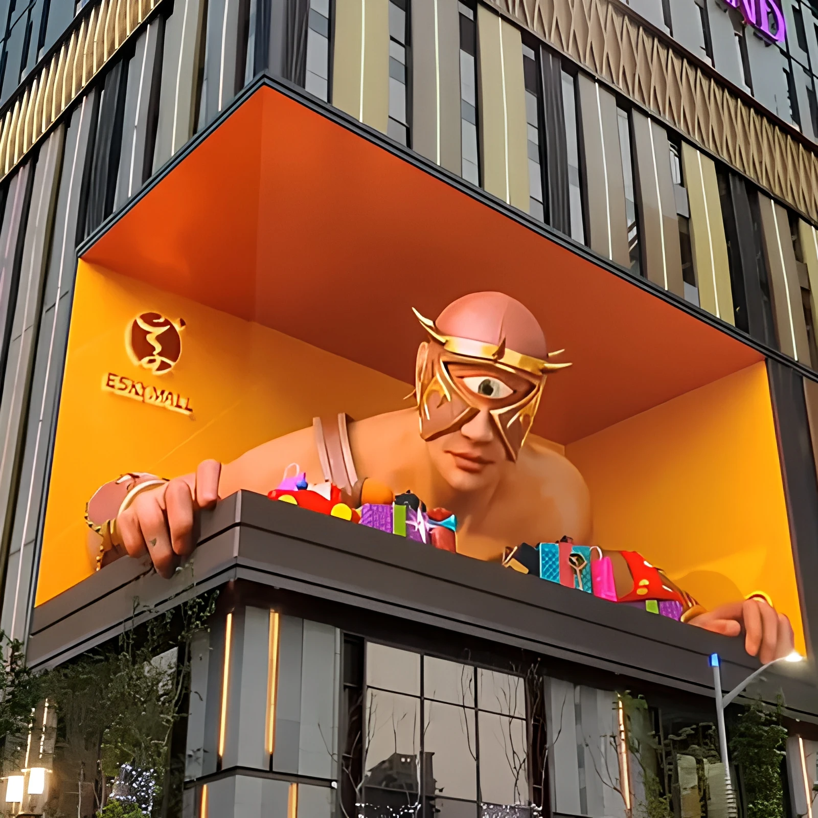Naked Eye 3D LED Billboard P4 Waterproof Led Advertising Screen For Shopping Mall Landmark Display