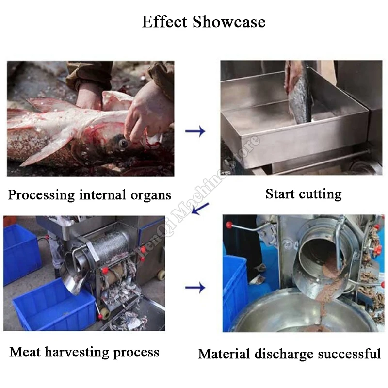 어류 육류 채취 기계 상업용 대규모 304 스테인리스 스틸 완전 자동 생선 뼈 제거 기계