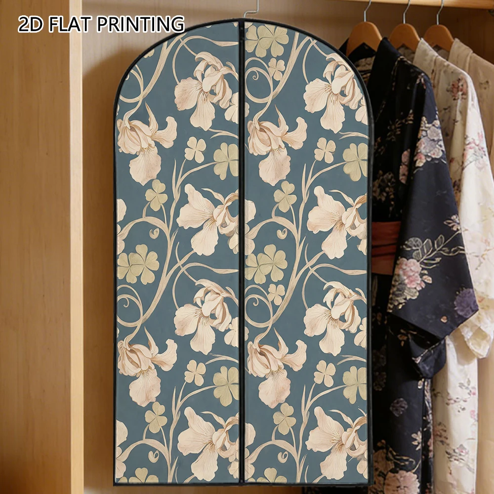 1pc iris clover flower Compressed Dust Cover Clothes Compression Hanging Storage Bag Household Wardrobe Organizer