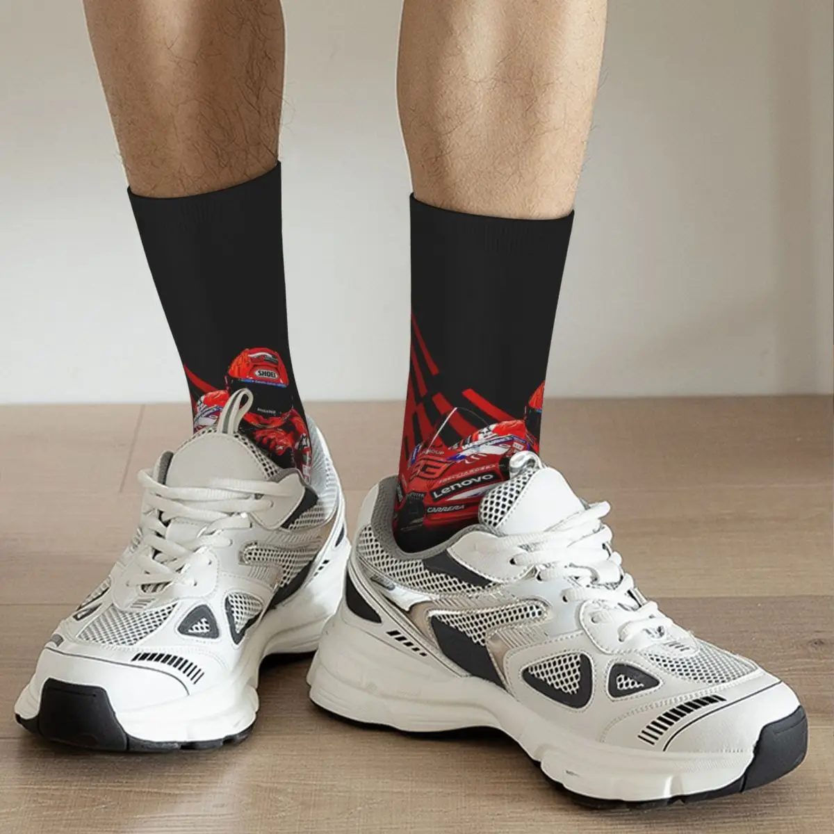 Motorcycle Racing Marqueze Socks Harajuku Super Soft Stockings All Season Long Socks for Man Woman Valentine's Day Gifts