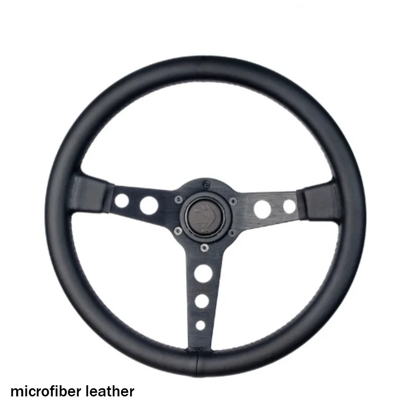 14 Inch Black Deep Dish Racing Steering Wheel Car Modified Accessory