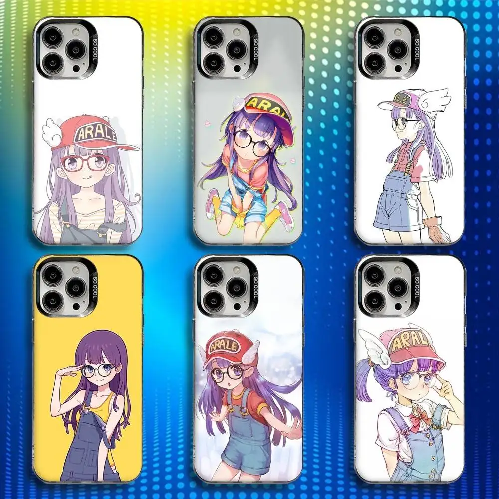 Чехол для телефона Cartoon Dr S-Slump A-Arale для iPhone 16,15,14,13,12,11, Mini, Pro, SE, MAX, белый матовый противоударный чехол