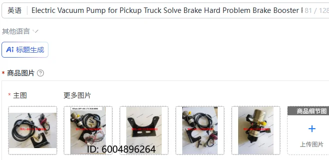 Electric Vacuum Pump for Pickup Truck Solve Brake Hard Problem Brake Booster Pump