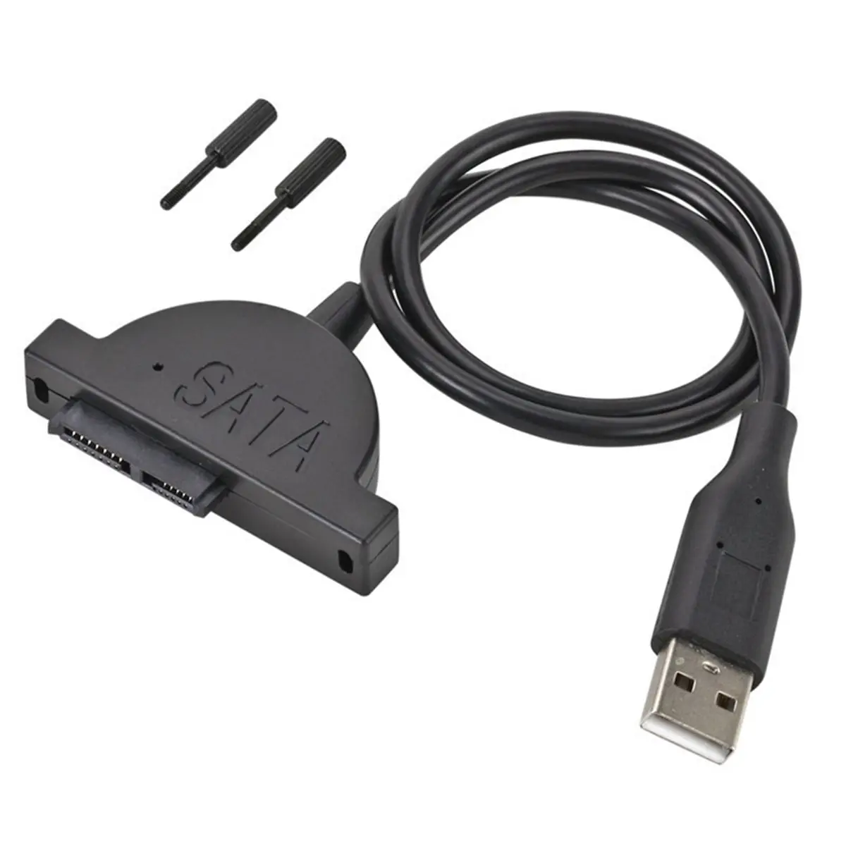 AT42 USB 2.0 to Mini Sata II 7+6 13Pin Adapter for Laptop CD/DVD ROM Slimline Drive Converter Cable Screws Steady Style