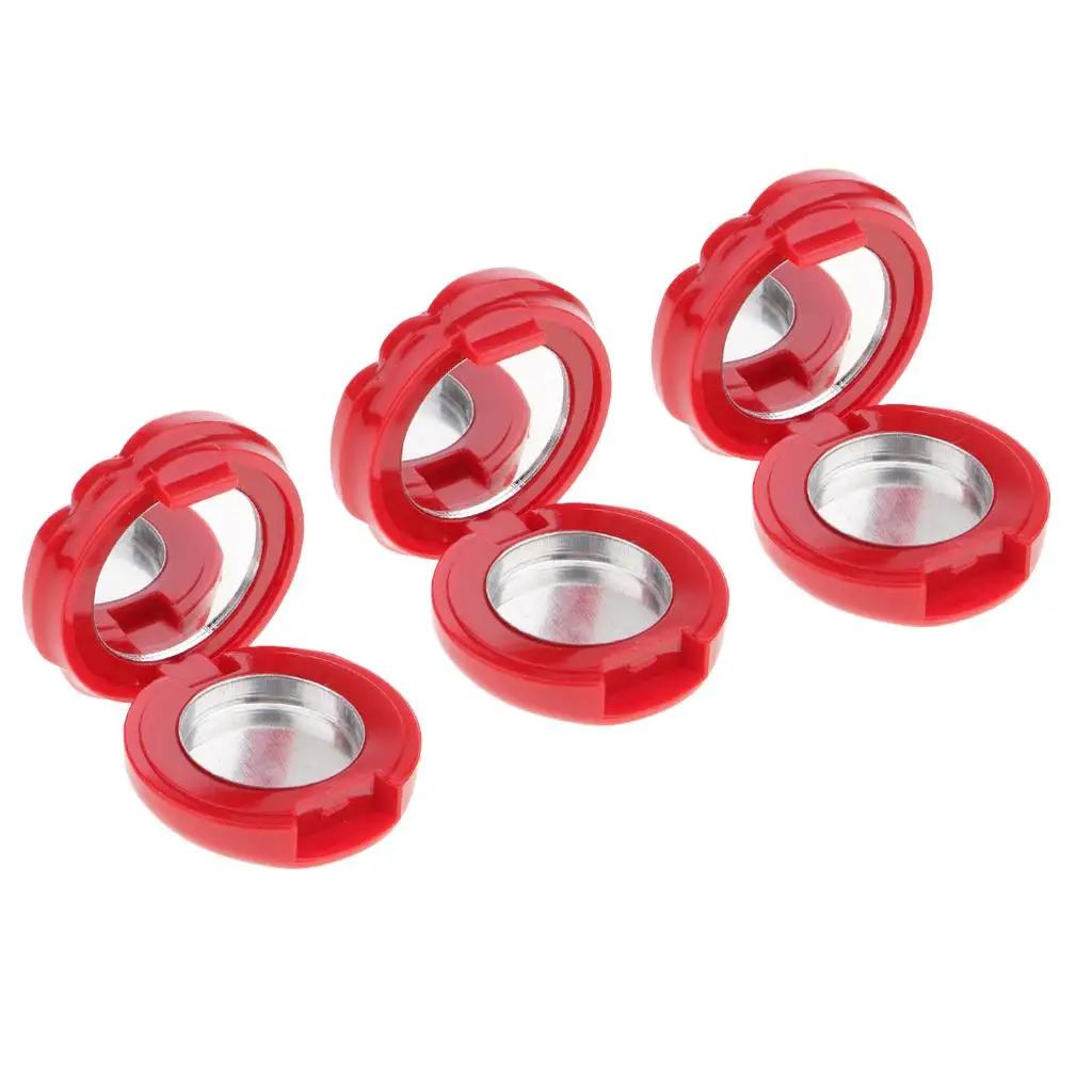 3 Stück leere rosa Hüllen roter Augenbrauen-Lippenstift-Rouge-Behälterpulver