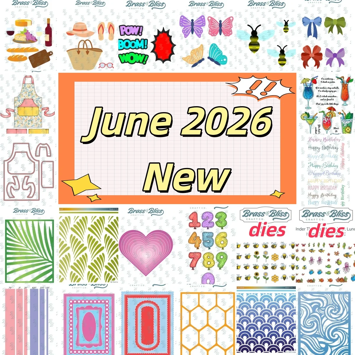 

June 2026 New Summer Cocktails Beach Sea Metal Cutting Dies Clear Stamps Stencil for DIY Greeting Card Scrapbook Embossed