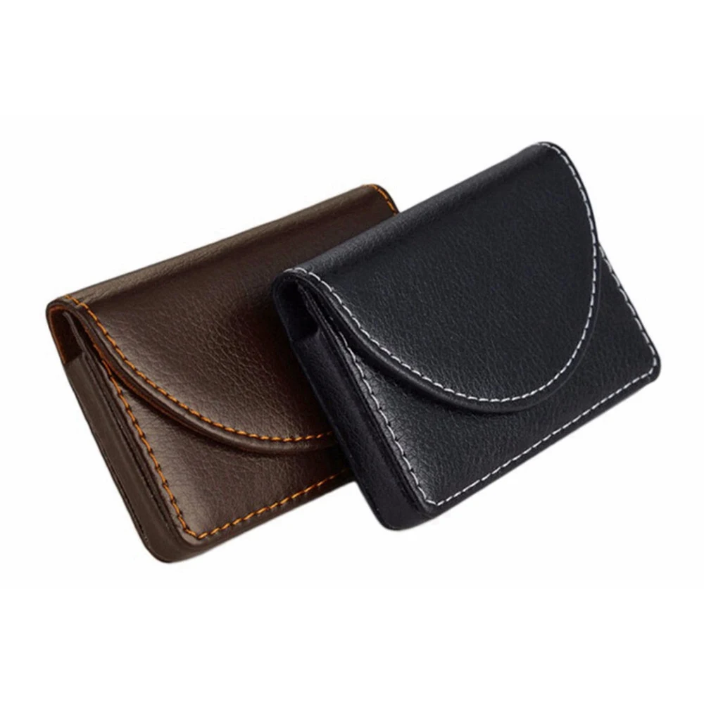 

1 Piece Pu Leather and Stainless Steel Big Capacity Business Name Card Holder Credit Card Holder Unisex Card Case Metal Wallet