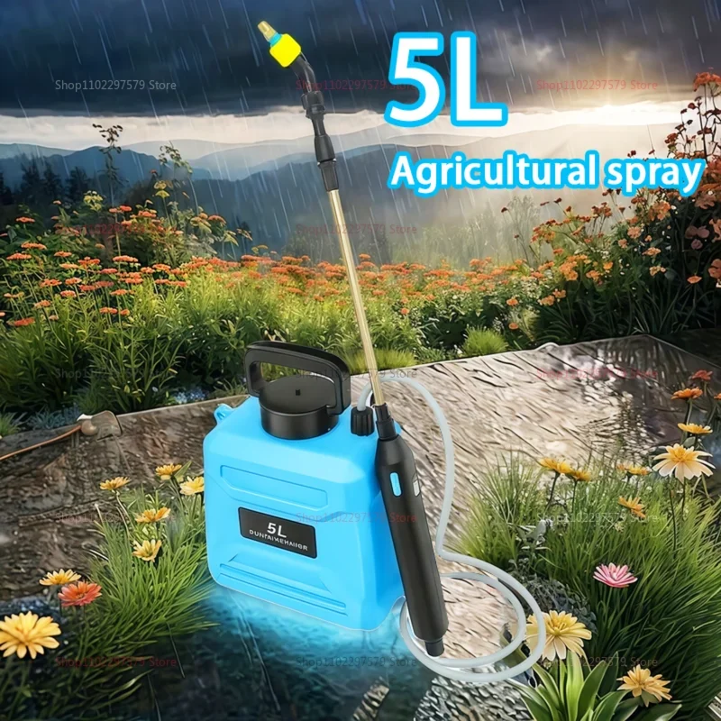 Electric Agricultural Backpack Sprayer High Pressure Disinfection Pesticide Sprayer for Farming Garden Yard Blue Green